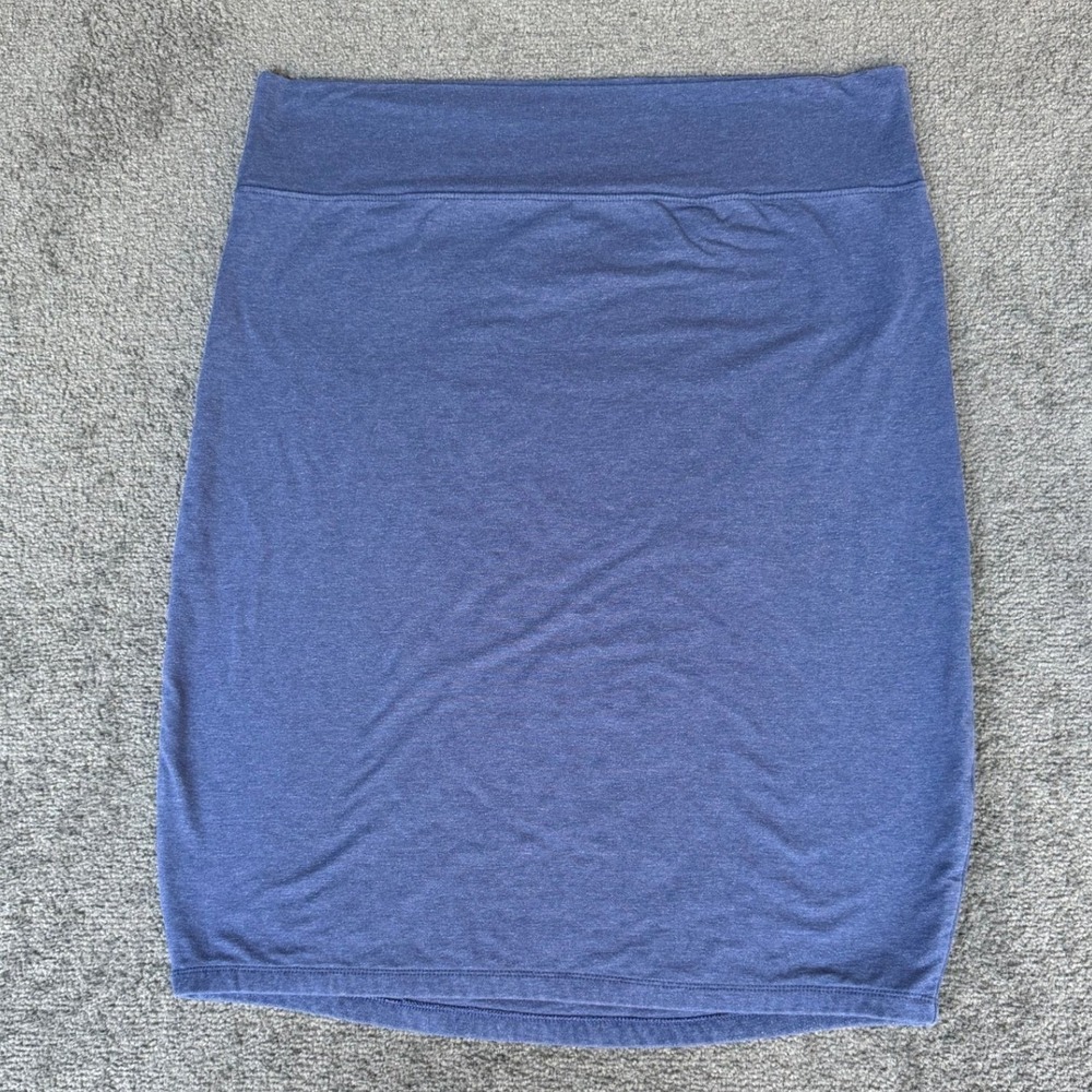 Esteez Plus Blue Cotton Blend Stretch Midi Pencil Skirt EX802111  1X